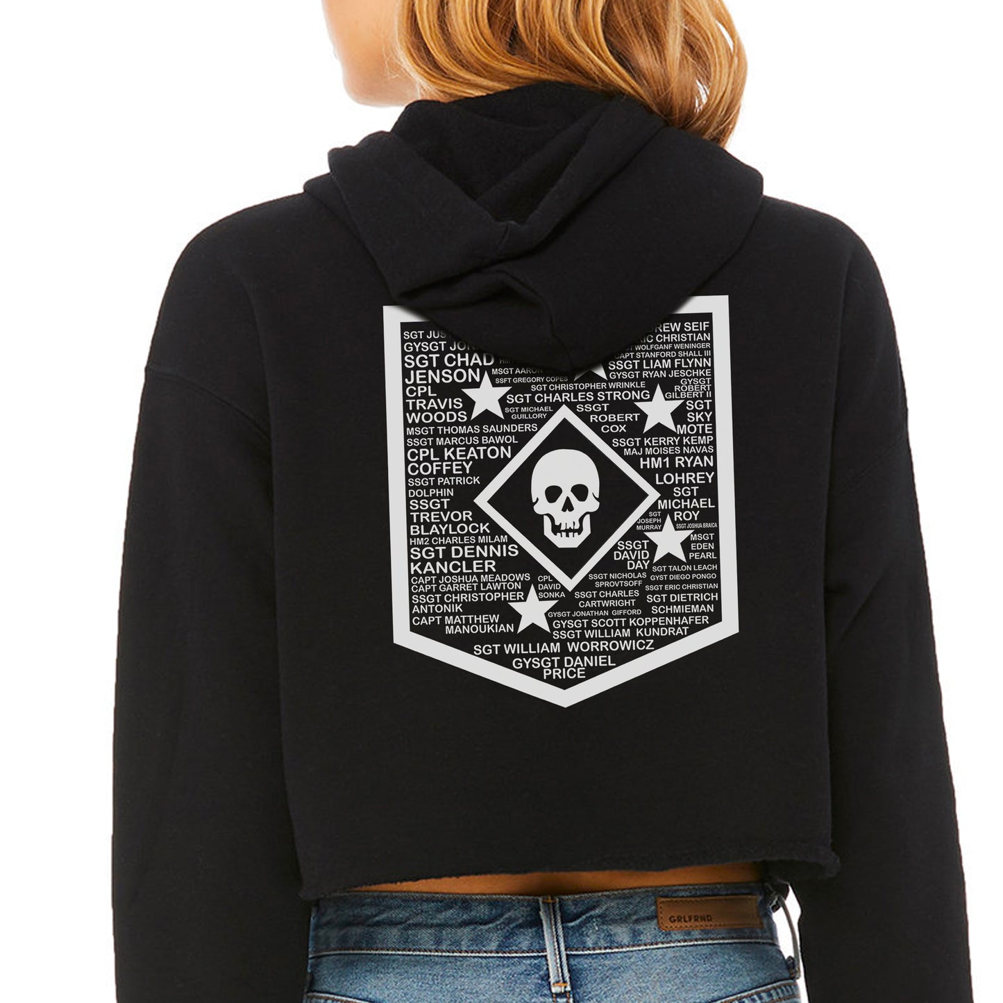 Raider Memorial Ladies Cropped Fleece Hoodie