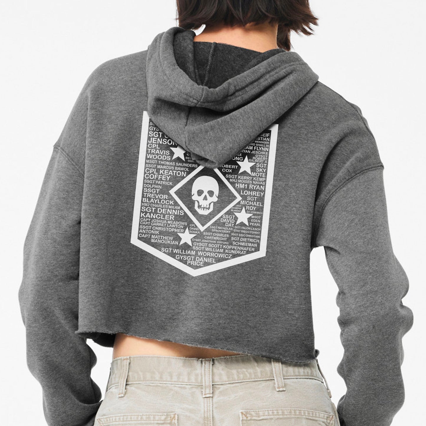 Raider Memorial Ladies Cropped Fleece Hoodie