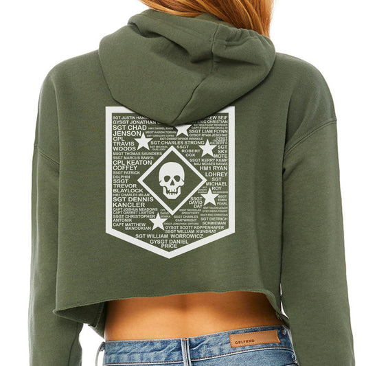 Raider Memorial Ladies Cropped Fleece Hoodie