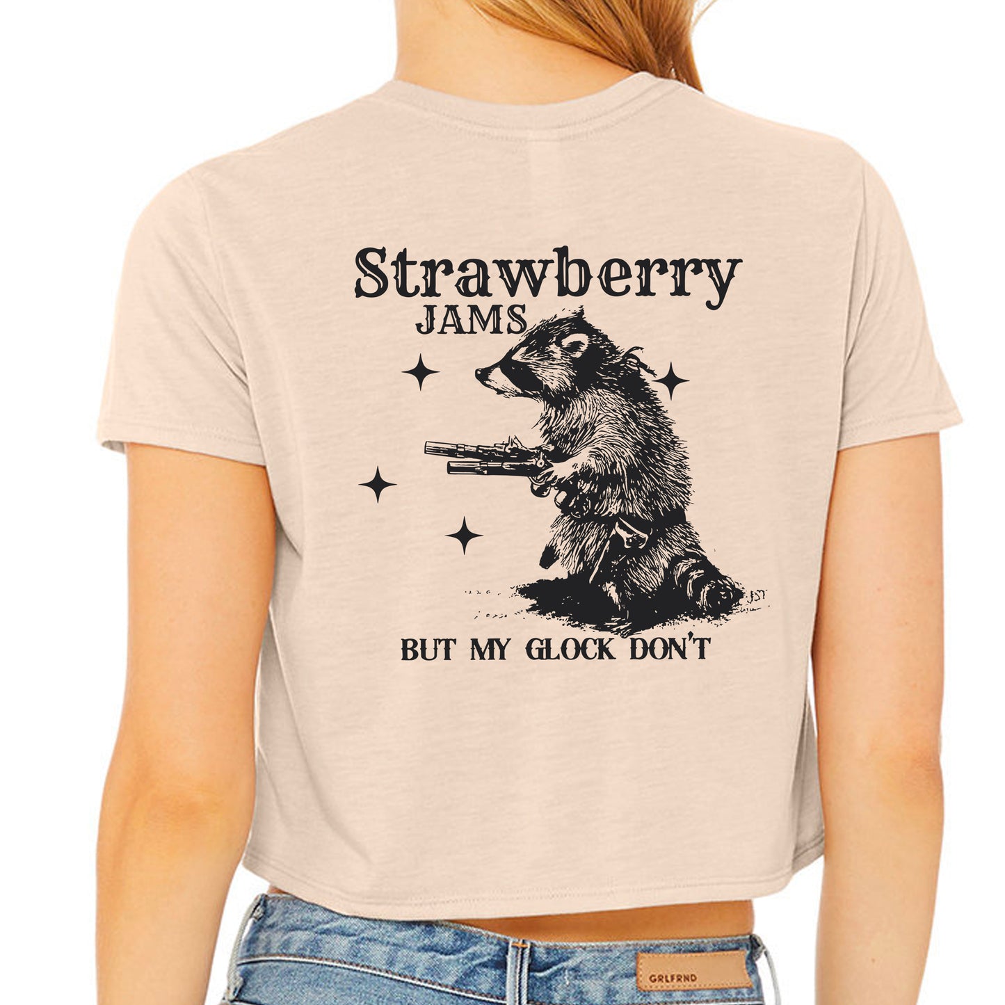 Strawberry Jams but my Glock Dont Ladies Crop top