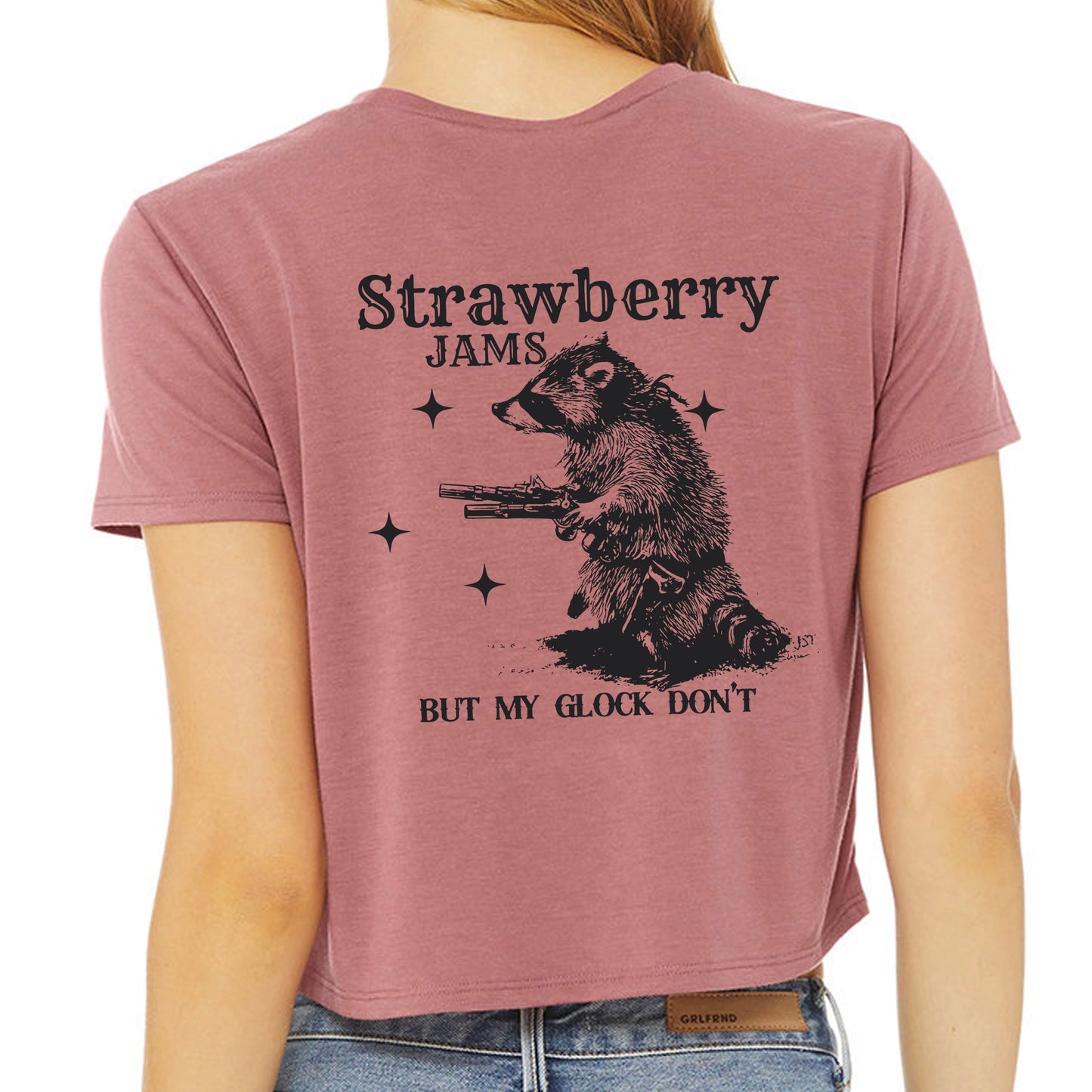 Strawberry Jams but my Glock Dont Ladies Crop top